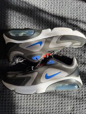 Nike Gray and Blue Air-Cushioned Running Shoes